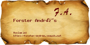 Forster András névjegykártya